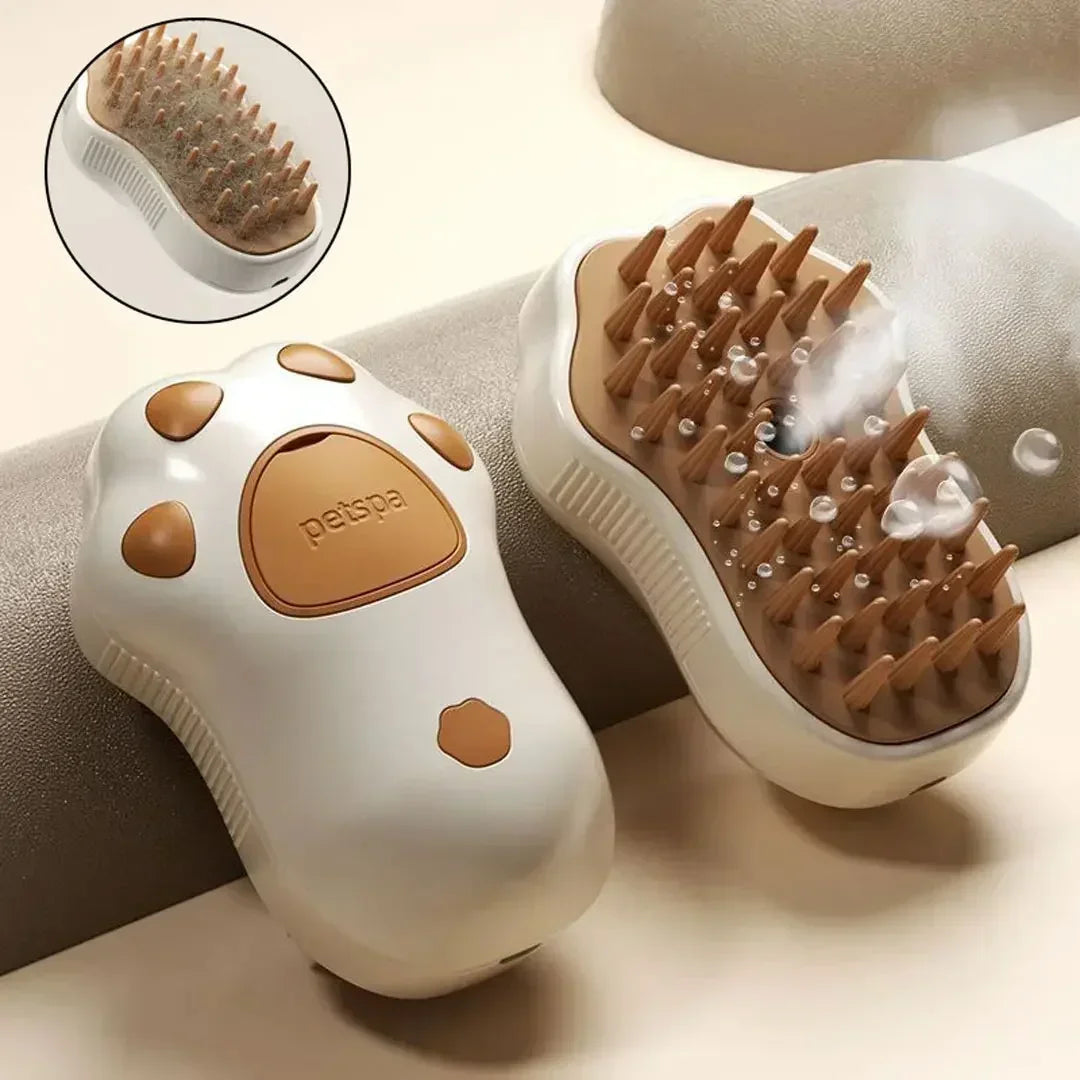 Revolutionary 3-in-1 Electric Steam Brush – USB Rechargeable Pet Grooming Comb with Water Spray for Cats and Dogs
