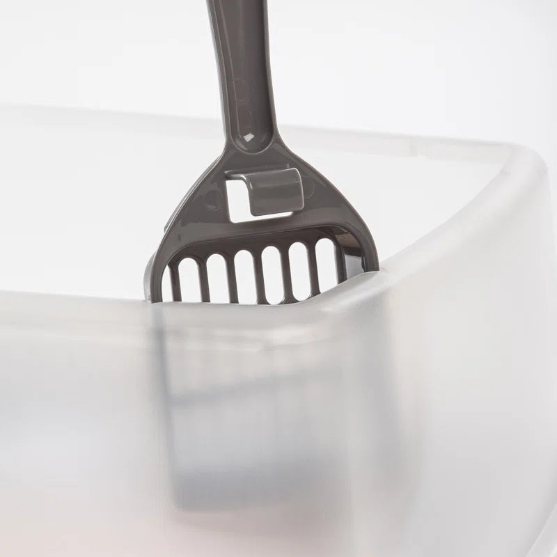IRIS USA, Open-Top Cat Litter Box with Shield with Scoop