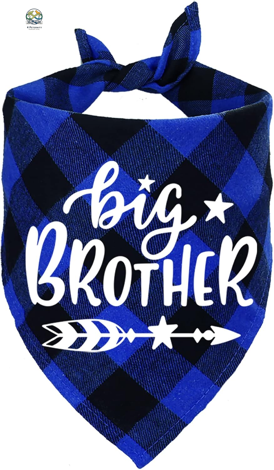 2 Pack Big Brother Plaid Dog Bandana, Pregnancy Announcement Plaid Dog Bandana, Gender Reveal Photo Prop, Pet Scarf Accessories, Pet Scarves for Dogs (Blue and Red)