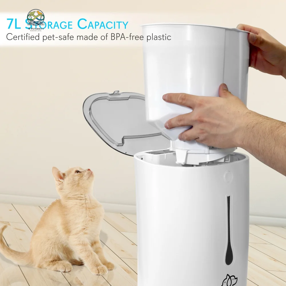 SLAPF30 - Smart Automatic Cat & Dog Food Dispenser - Digital Pet Feeder with Voice Message Playback
