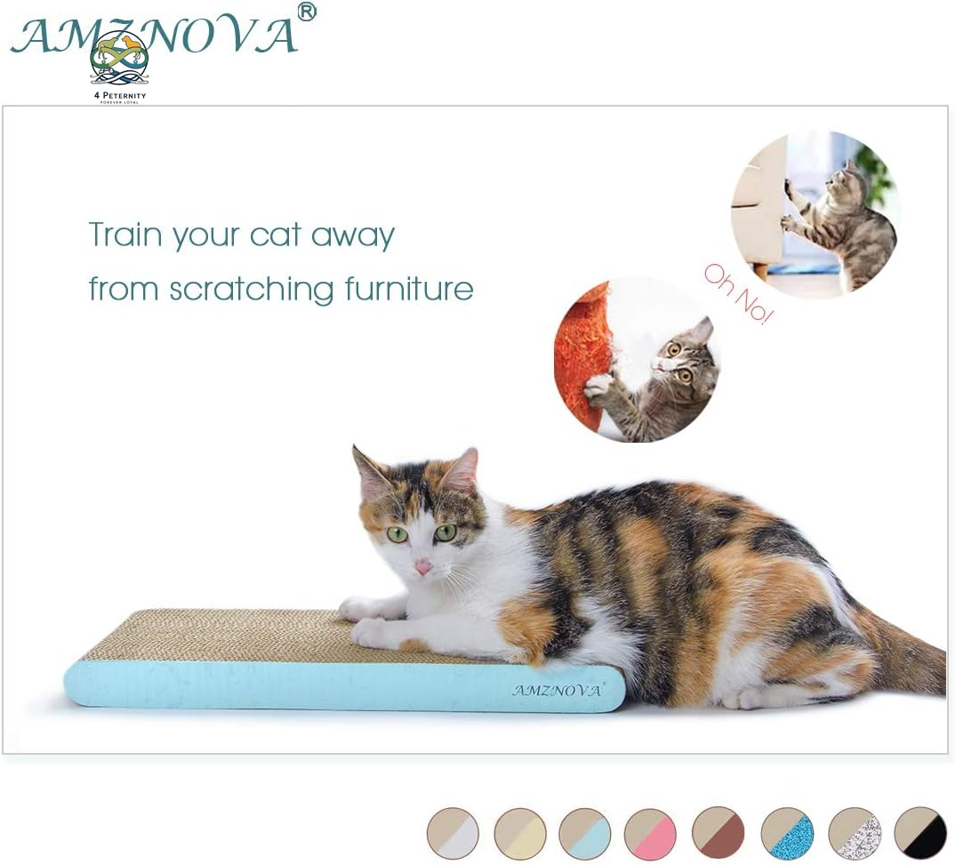Cat Scratcher, Cardboard Cat Scratchers, Durable & Recyclable Scratching Pad, Colors Series, Narrow, Baby Blue