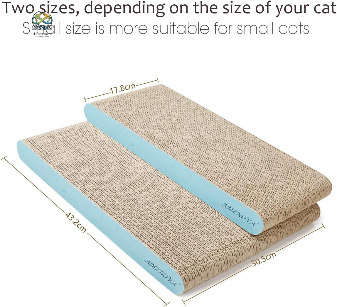 Cat Scratcher, Cardboard Cat Scratchers, Durable & Recyclable Scratching Pad, Colors Series, Narrow, Baby Blue