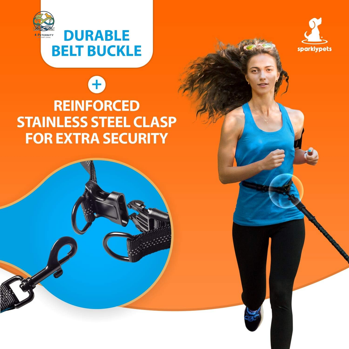 Hands Free Double Dog Leash – Dual Leash for Medium and Large Breeds – Lead for 2 Dogs with Padded Handles, Reflective Stitches, No Pull, Tangle Free