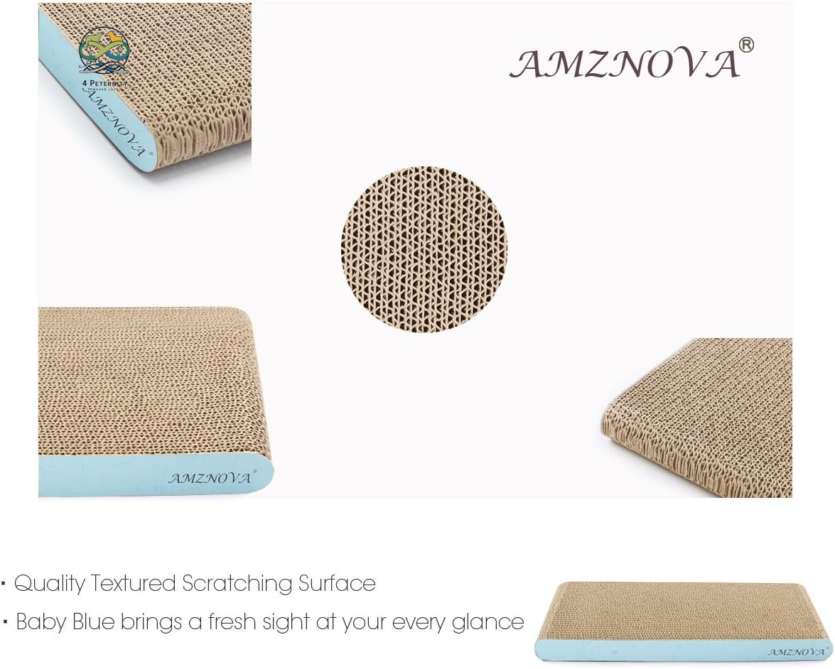 Cat Scratcher, Cardboard Cat Scratchers, Durable & Recyclable Scratching Pad, Colors Series, Narrow, Baby Blue