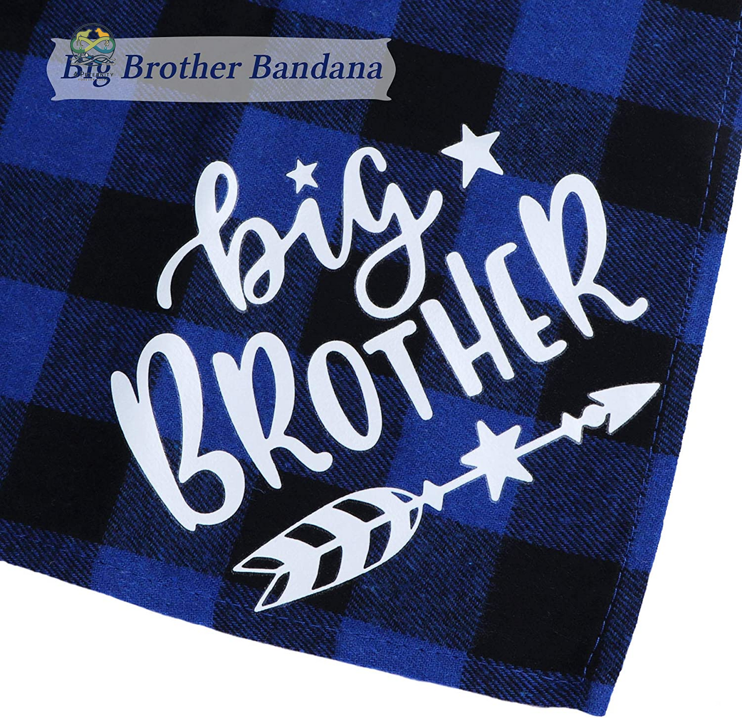 2 Pack Big Brother Plaid Dog Bandana, Pregnancy Announcement Plaid Dog Bandana, Gender Reveal Photo Prop, Pet Scarf Accessories, Pet Scarves for Dogs (Blue and Red)