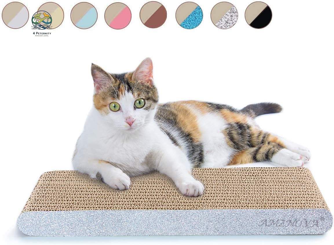 Cat Scratcher, Cardboard Cat Scratchers, Durable & Recyclable Scratching Pad, Colors Series, Narrow, Baby Blue