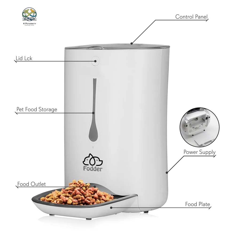 SLAPF30 - Smart Automatic Cat & Dog Food Dispenser - Digital Pet Feeder with Voice Message Playback