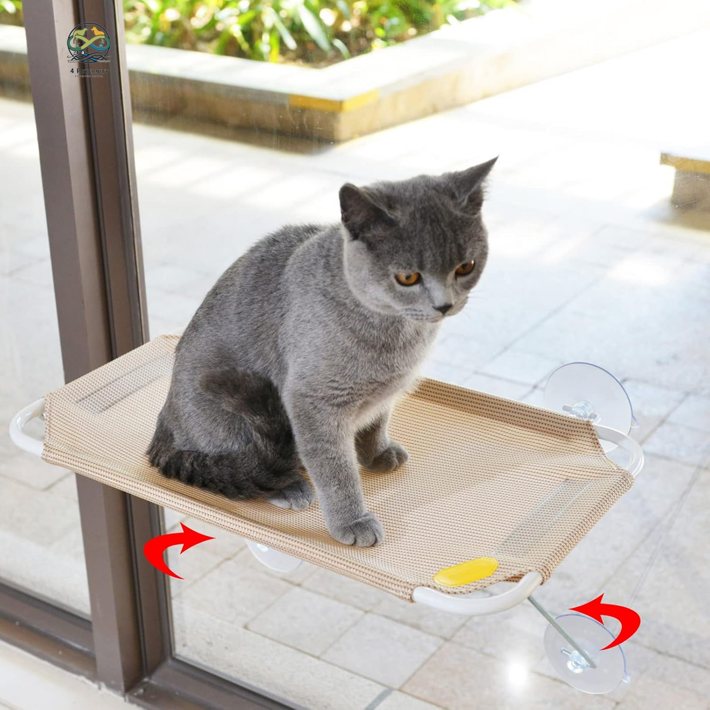 Cat Window Perch, Cozy Cat Window Hammock for Sunbathing Experience, Give Your Cat the Best Seat in the House with a Cat Window Bed - the Best Cat Perch for Your Furry Friend (M, Brown)