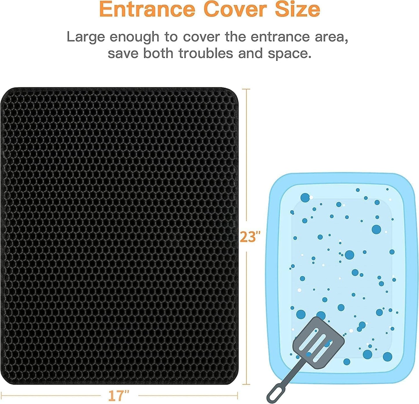 Zero Mess Cat Litter Trapping Mat - Waterproof, Easy to Clean, Durable and soft on your cat's paws