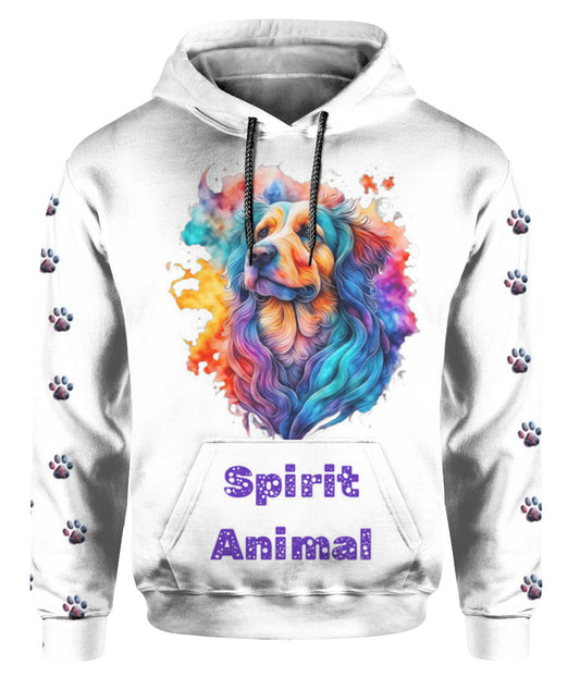 Spirit Animal GUARDIAN GOLDEN Unisex Hoodie – All-over print, soft felt, fast shipping, a perfect gift for pet lovers and pet parents