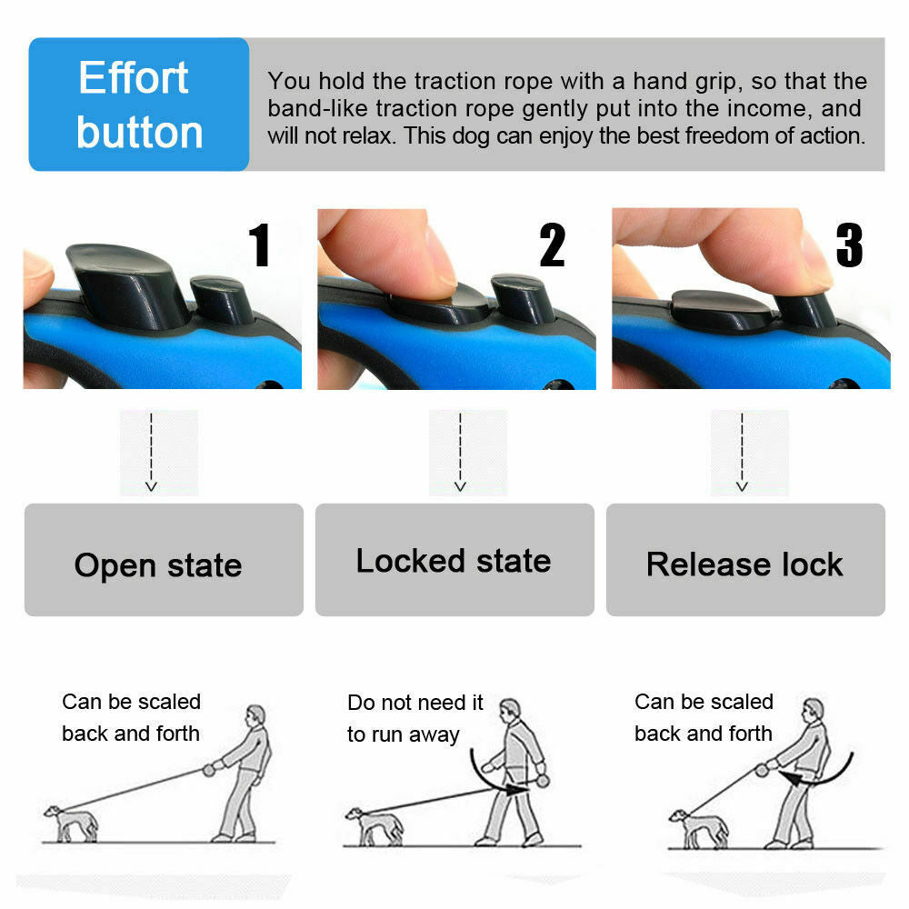 Automatic Retractable Dog Leash - Dual Size Options with Brake & Lock Safety System - Enhance Your Dog Walking Experience