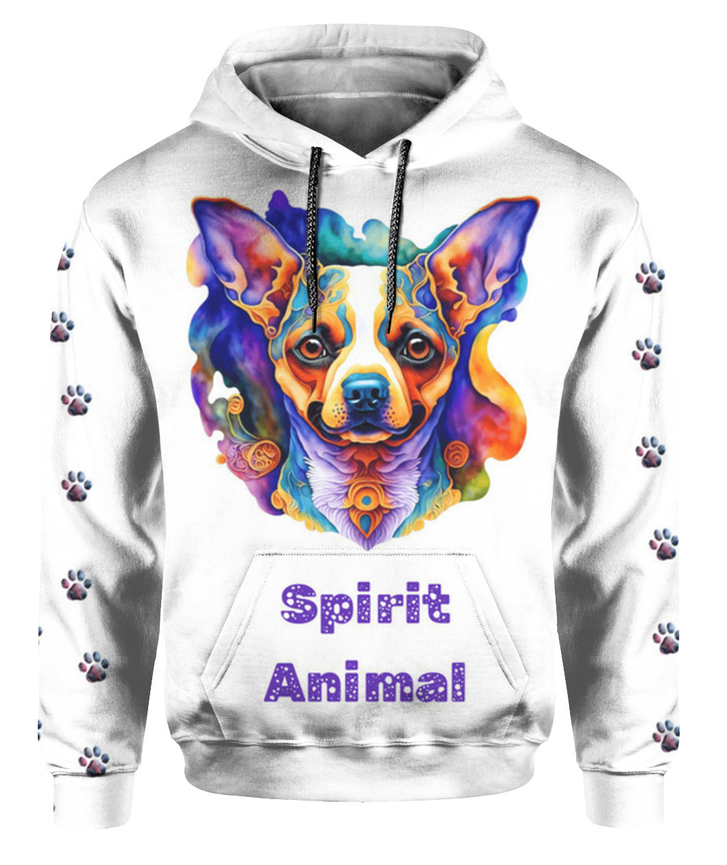 Spirit Animal CHIHUAHUA WHISPERING WIND Unisex Hoodie – All-over print, soft felt, fast shipping, a perfect gift for pet lovers and pet parents
