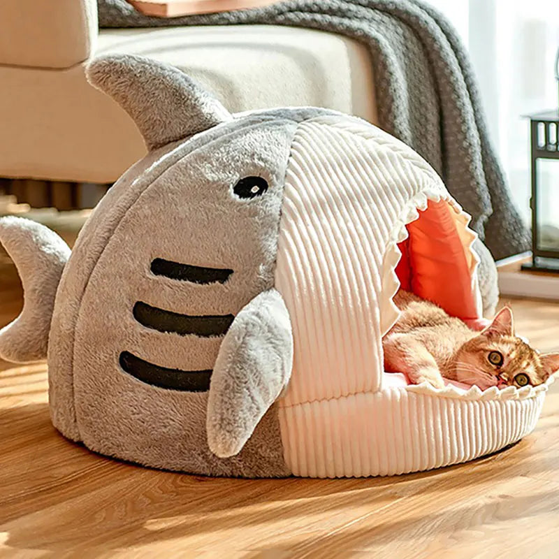 Luxury Plush Shark Pet Bed - The Ultimate Snuggle Sanctuary for Pets