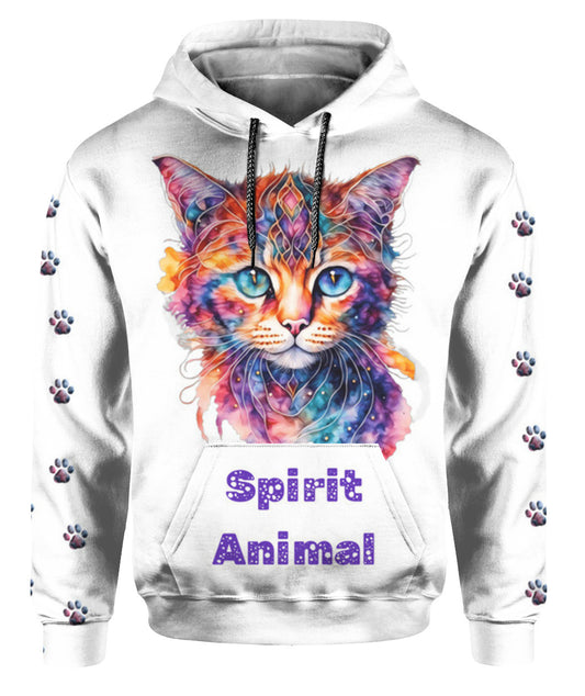 Spirit Animal STRAY SOUL Unisex Hoodie – All-over print, soft felt, fast shipping, a perfect gift for pet lovers and pet parents