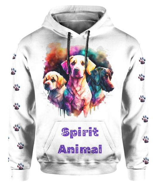 Spirit Animal MYSTICAL LABRADORS Unisex Hoodie – All-over print, soft felt, fast shipping, a perfect gift for pet lovers and pet parents