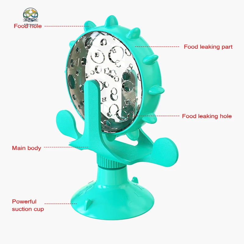 Dog Cat Feeding Interactive Wheel Toys Pet Leaking Food Training Ball Slow Dog Feeder Funny Dog Wheel Pet Products