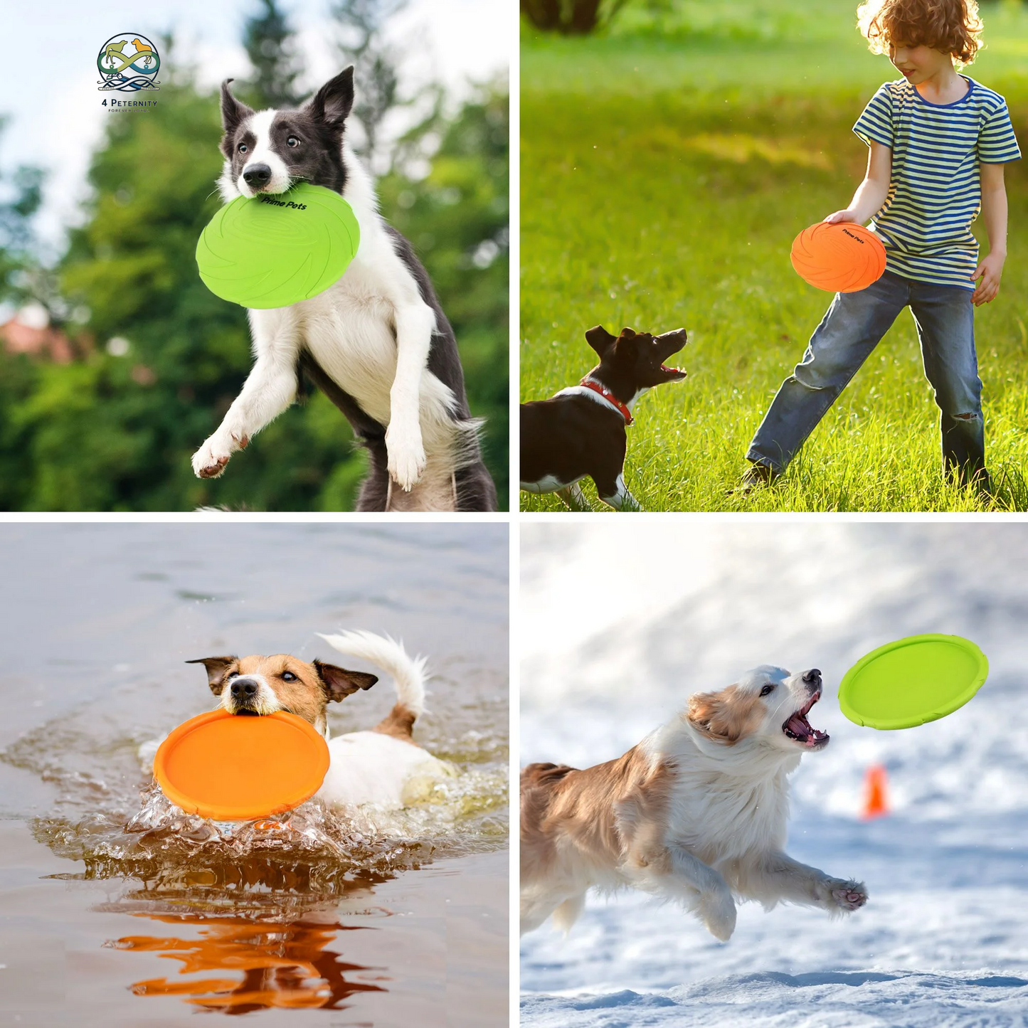 Dog Frisbees, 2Pcs 7 in Dog Flying Disc Saucer, Durable Dog Toys, Orange and Green