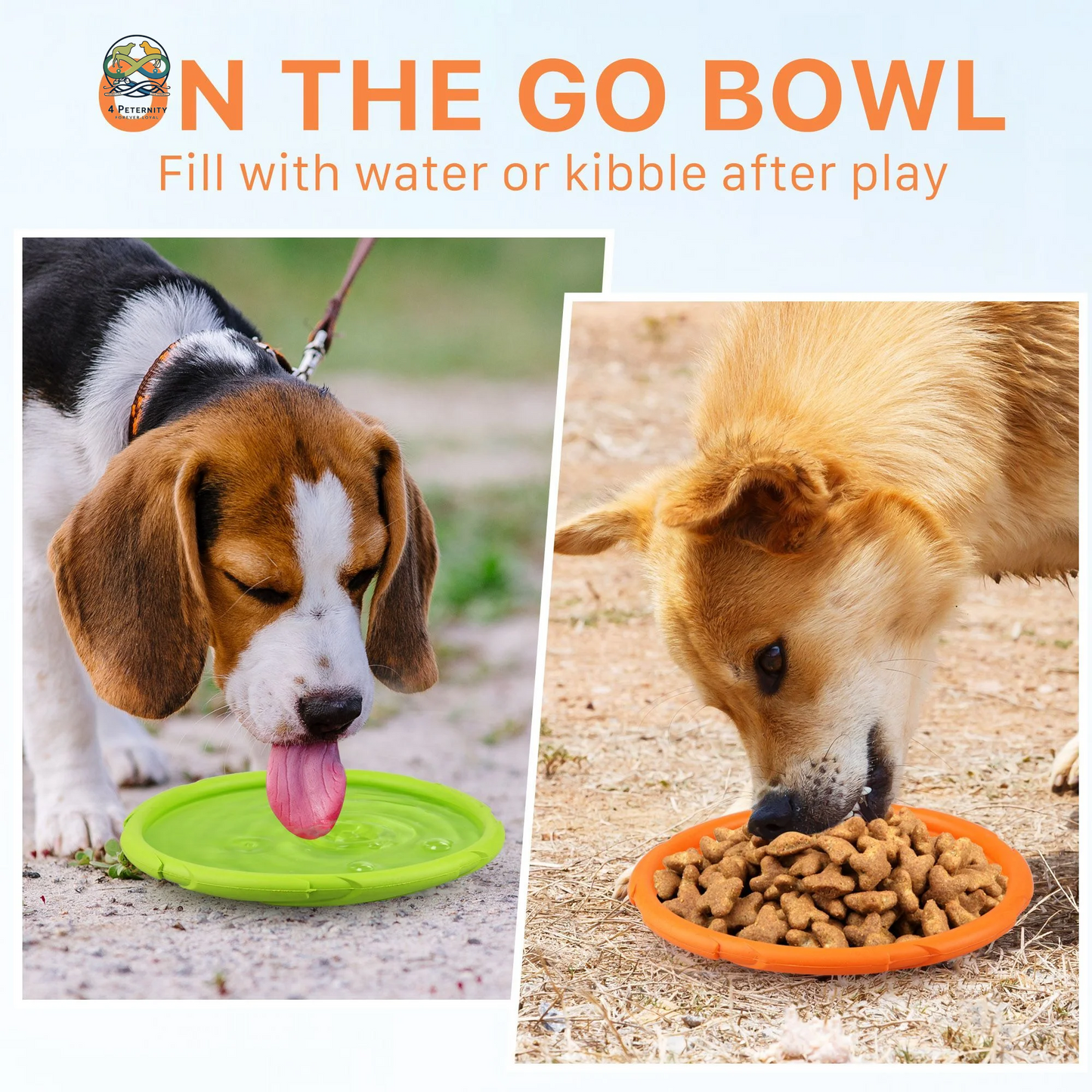 Dog Frisbees, 2Pcs 7 in Dog Flying Disc Saucer, Durable Dog Toys, Orange and Green