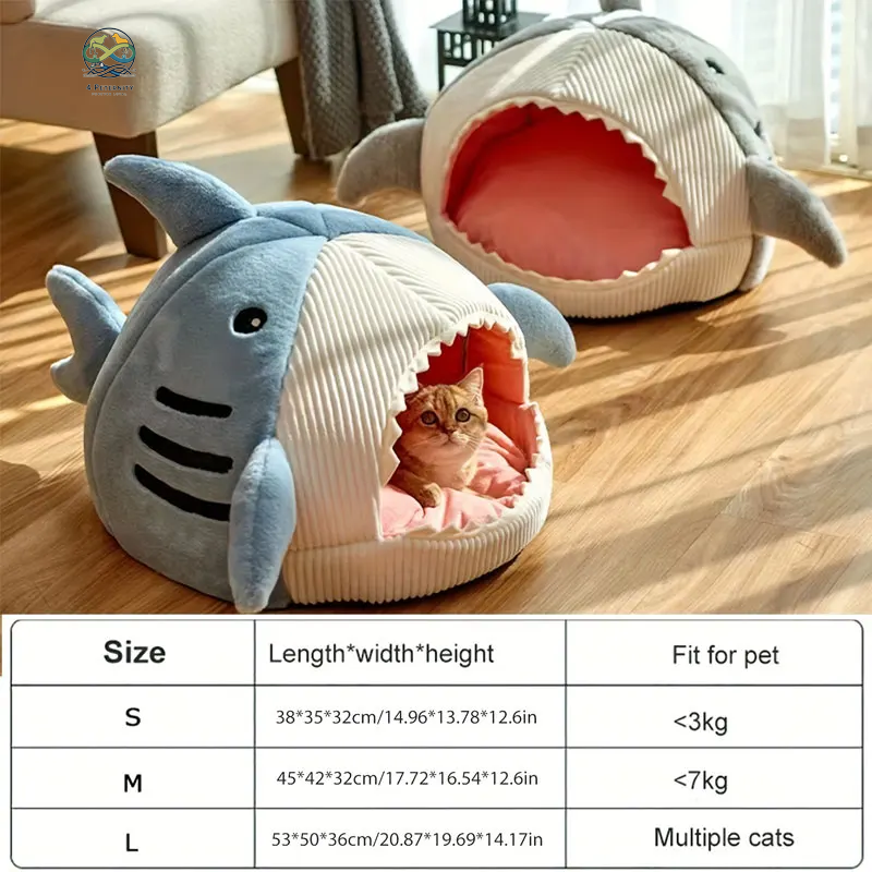 Luxury Plush Shark Pet Bed - The Ultimate Snuggle Sanctuary for Pets