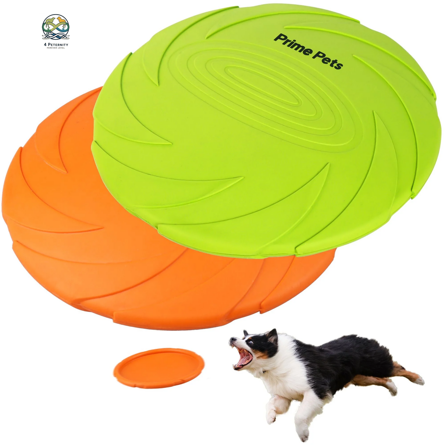 Dog Frisbees, 2Pcs 7 in Dog Flying Disc Saucer, Durable Dog Toys, Orange and Green