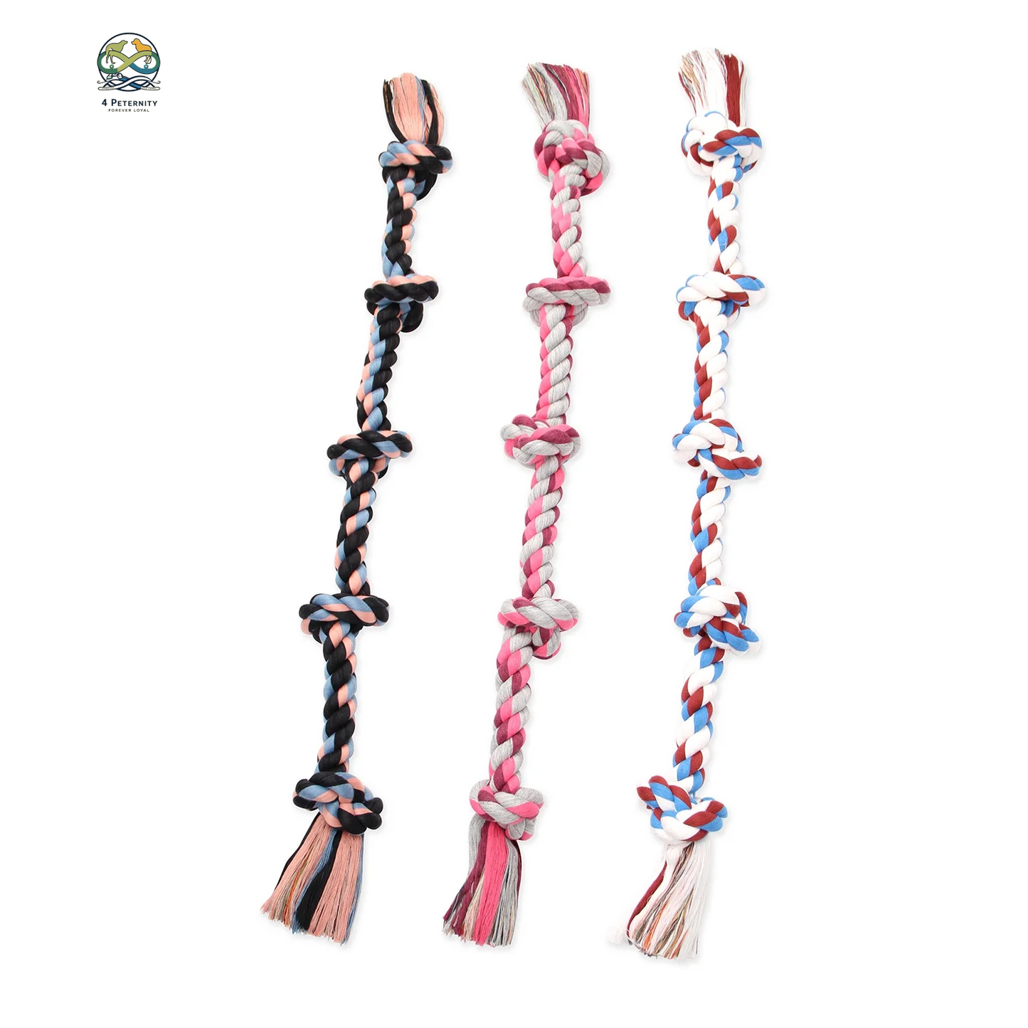 Flossy Chews Cottonblend 5 Knot Tug Rope Dog Toy Extra Large 36", Assorted Colors
