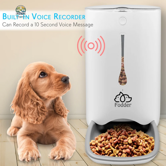 SLAPF30 - Smart Automatic Cat & Dog Food Dispenser - Digital Pet Feeder with Voice Message Playback