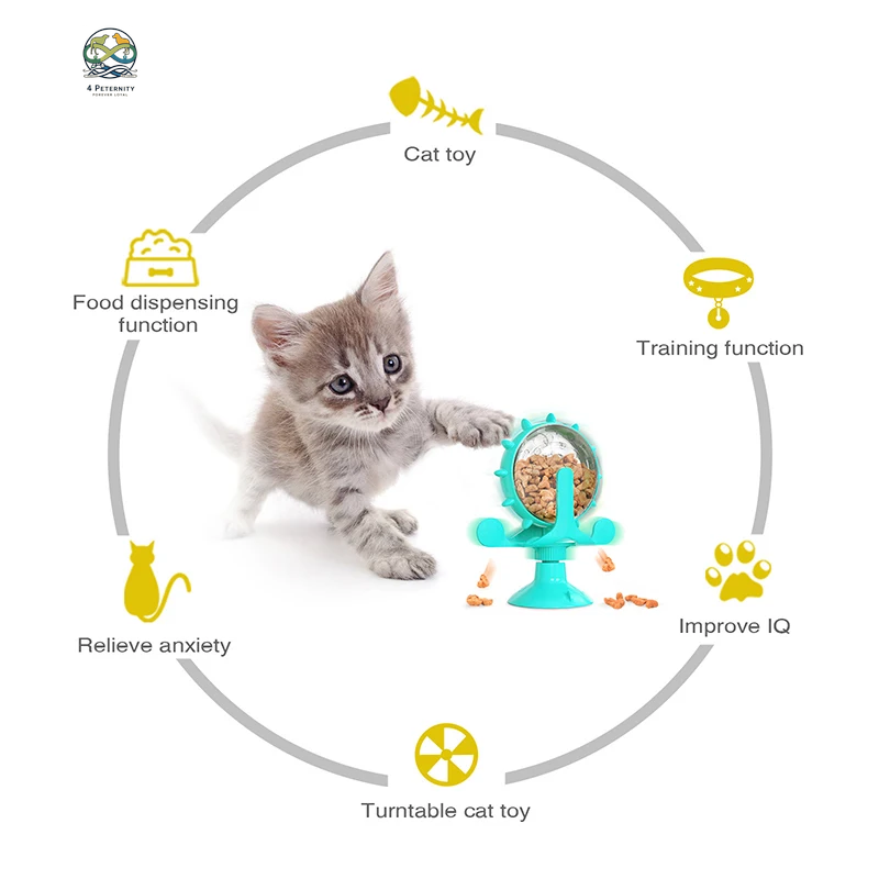 Dog Cat Feeding Interactive Wheel Toys Pet Leaking Food Training Ball Slow Dog Feeder Funny Dog Wheel Pet Products