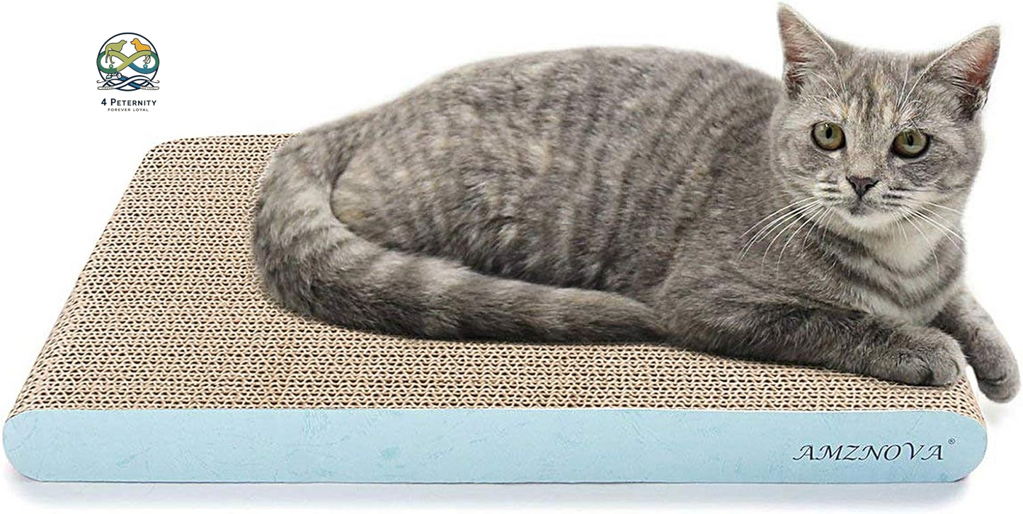 Cat Scratcher, Cardboard Cat Scratchers, Durable & Recyclable Scratching Pad, Colors Series, Narrow, Baby Blue