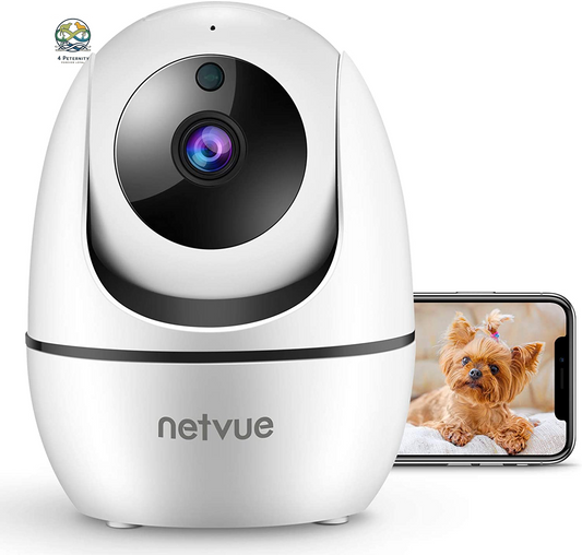 Indoor Camera, 1080P FHD 2.4Ghz Wifi Pet Camera, Home Camera for Pet/Baby, Dog Camera 2-Way Audio, Indoor Security Camera Night Vision, AI Human Detection, Cloud Storage/Tf Card, White